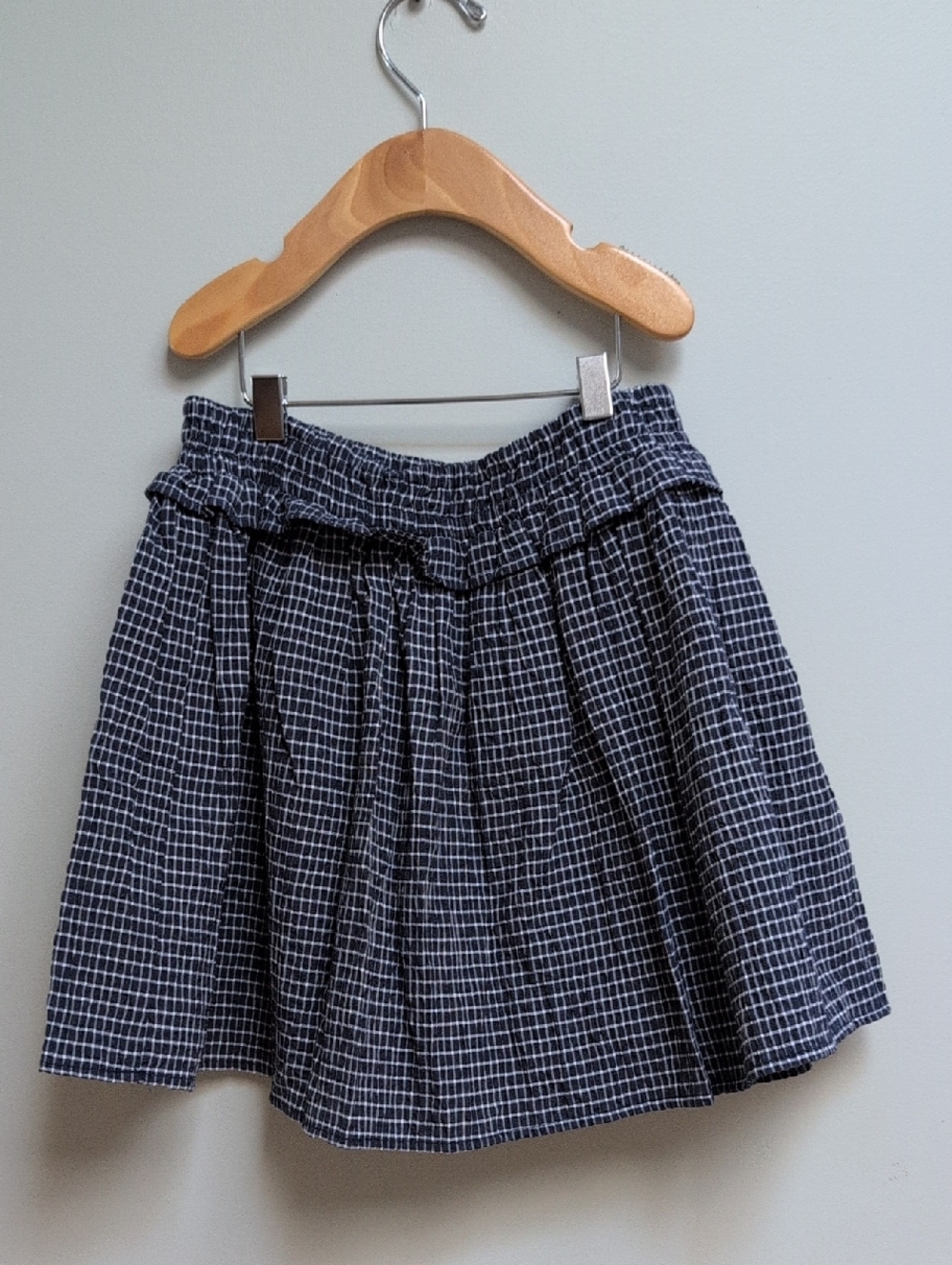 Zara Black and White Checked Skater Skirt